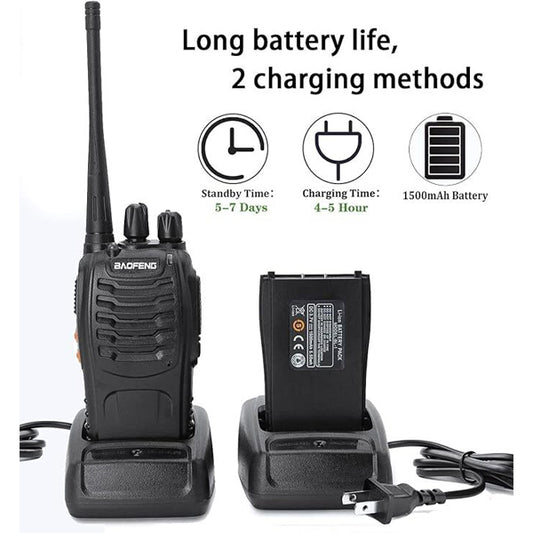 Walkie Talkies BF-888S Rechargeable Two-Way Radios – (Pair of 2 Pcs)