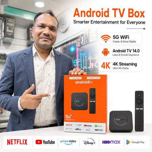 5G 4K Android TV Box with Voice Remote