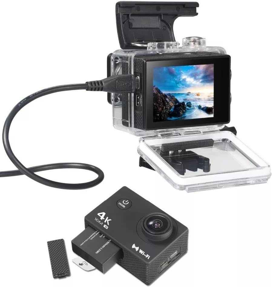 4K Ultra HD WiFi Action Camera – Waterproof Sports Camera with Wide-Angle Lens
