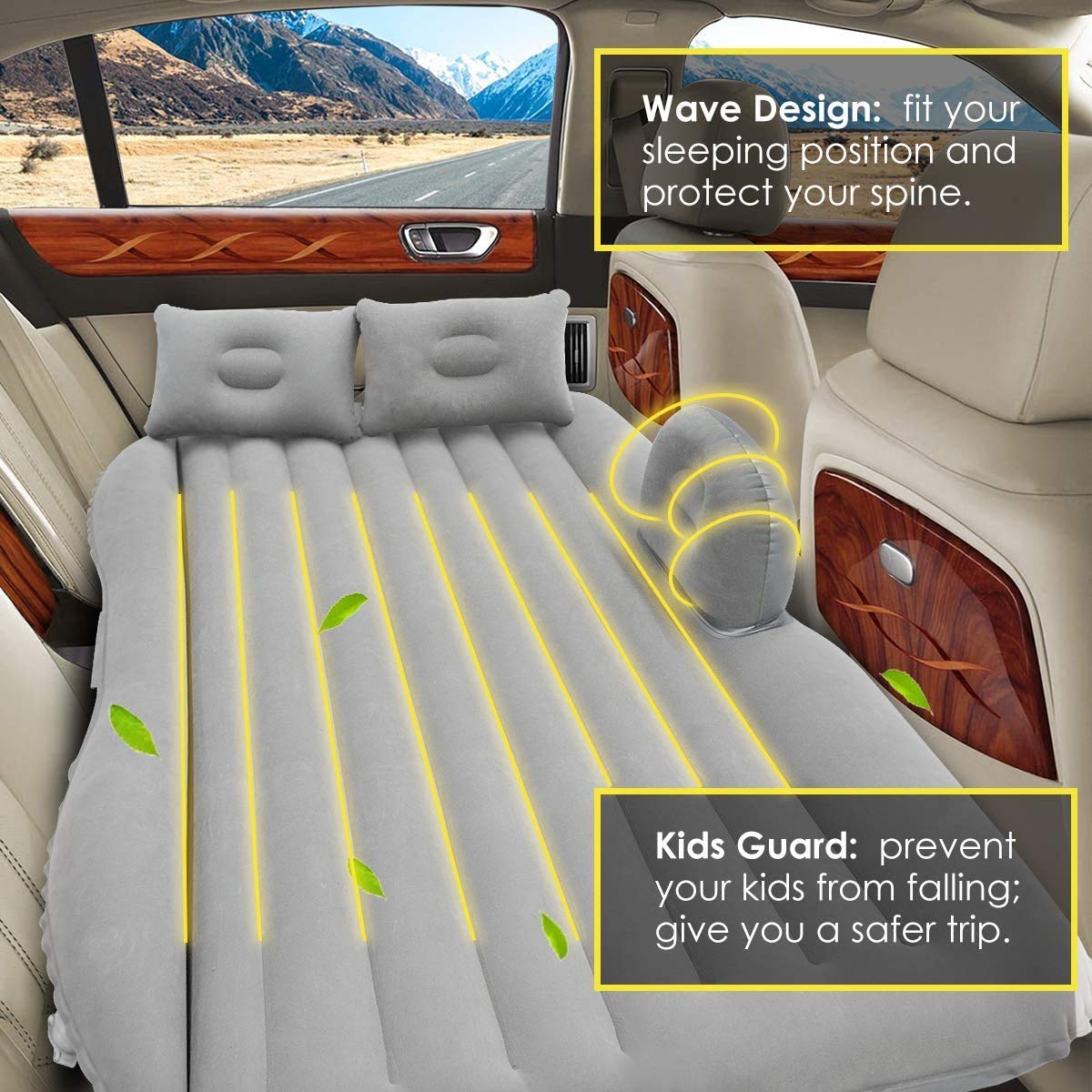 Premium Car Inflatable Bed with 2 Air Pillow