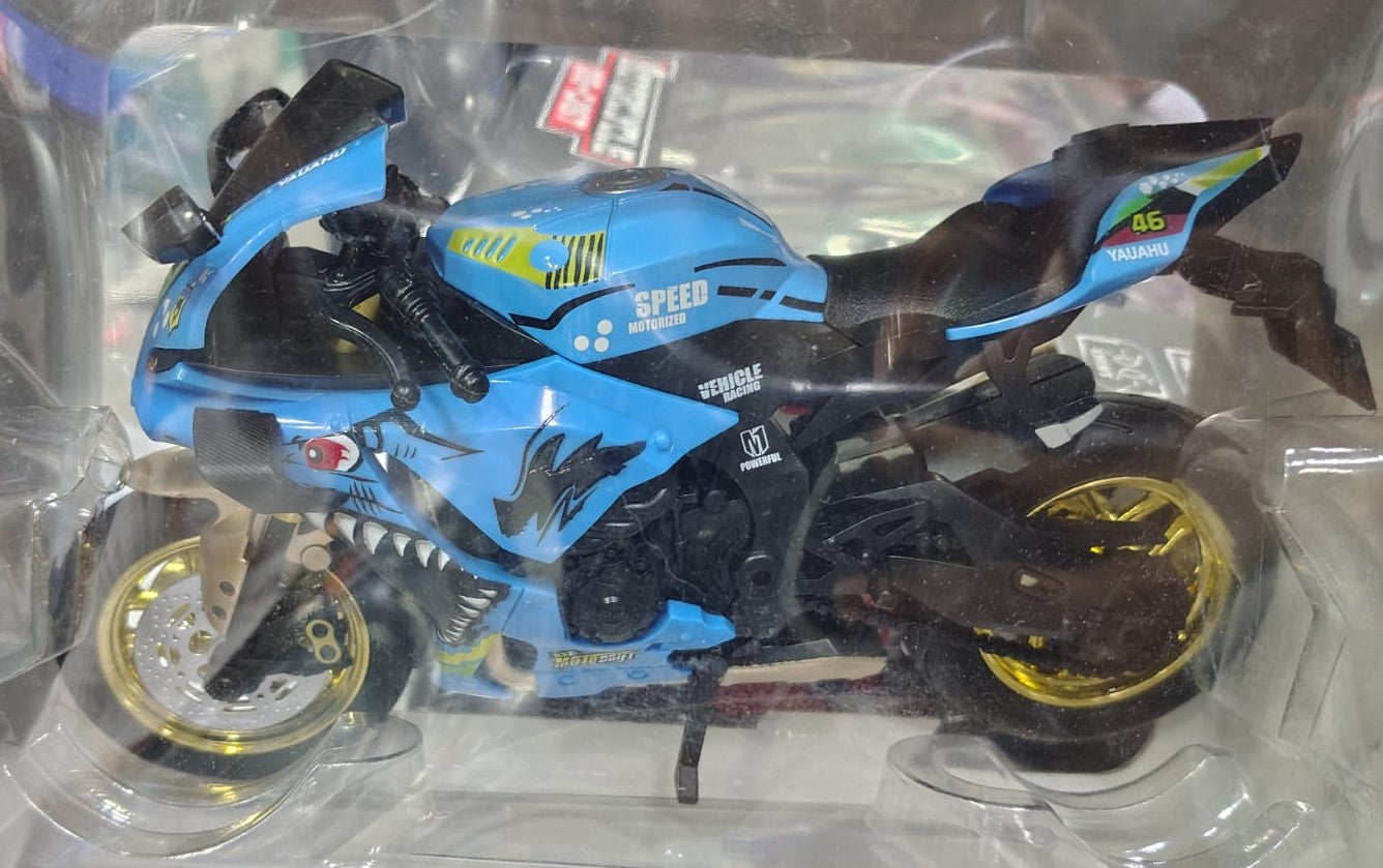 Die-Cast Metal Motorcycle with Stand,Music,Lights for Collector's & Kids