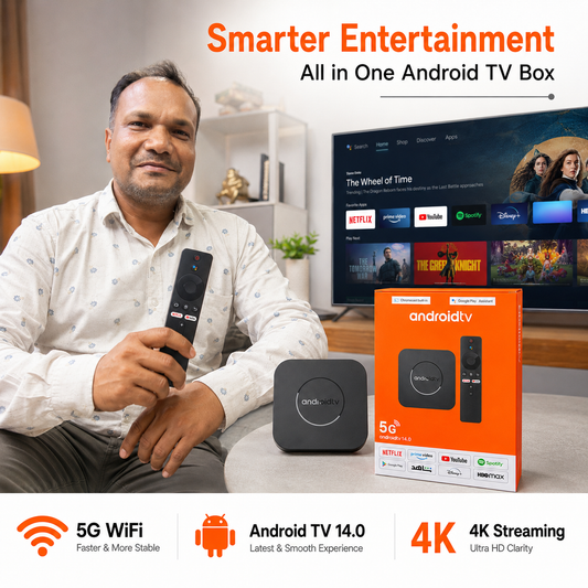 5G 4K Android TV Box with Voice Remote