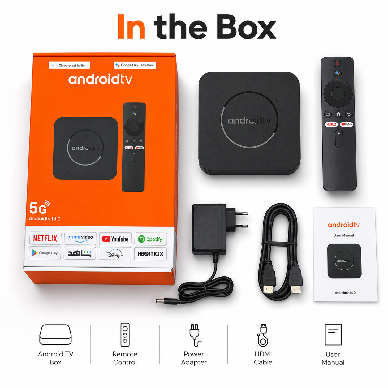 5G 4K Android TV Box with Voice Remote
