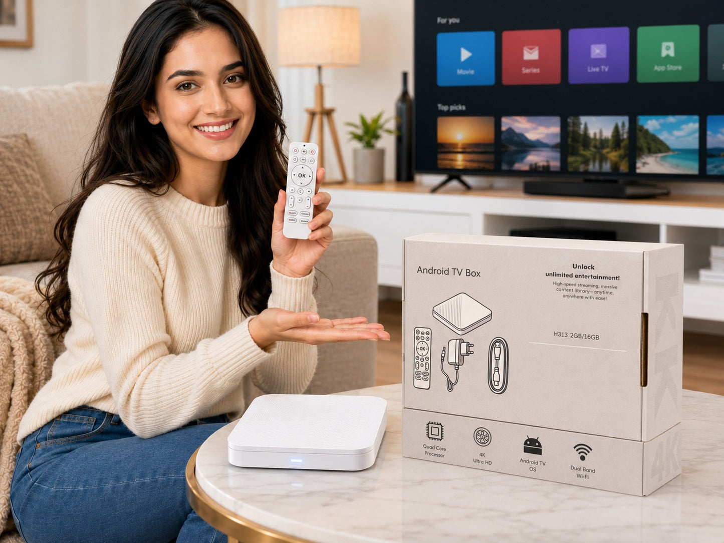 Smart Android Tv Box With Remote Control