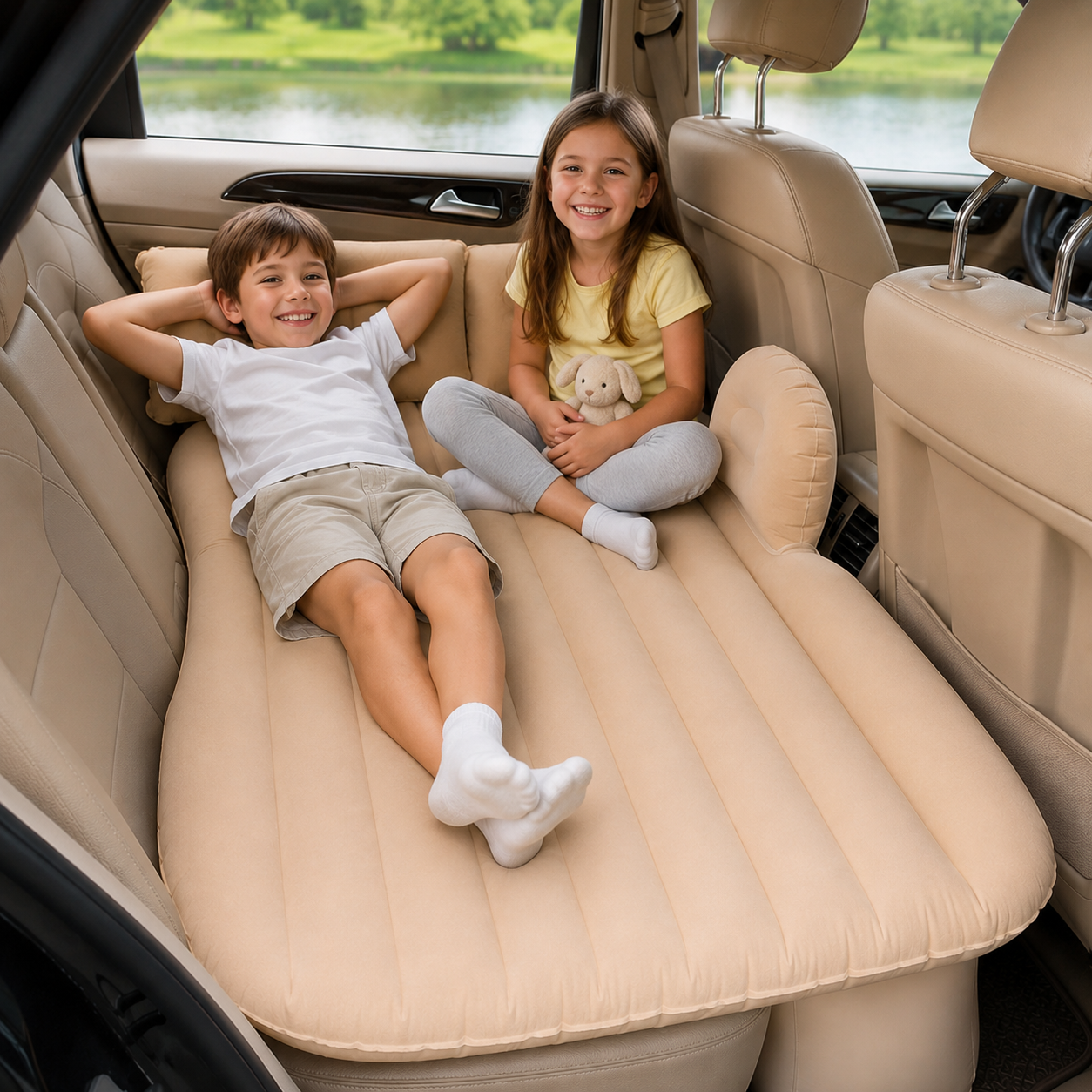 Premium Car Inflatable Bed with 2 Air Pillow