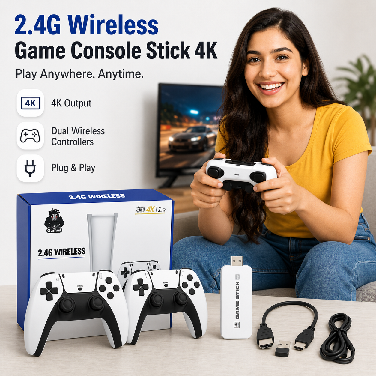 M15 Game Box Wireless Game Stick with Dual Controllers