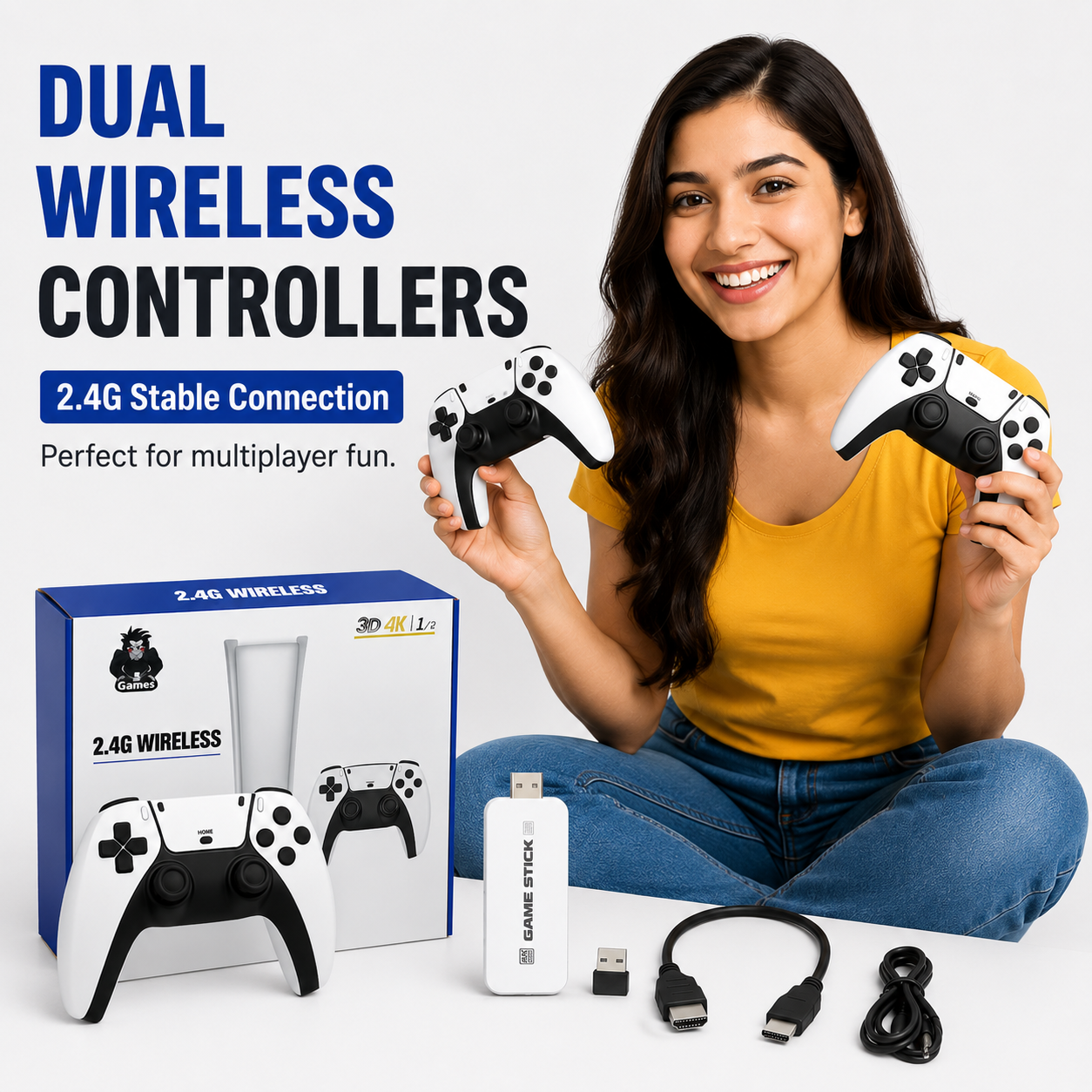 M15 Game Box Wireless Game Stick with Dual Controllers