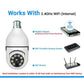 3MP WiFi Bulb Security Camera with Two-Way Audio